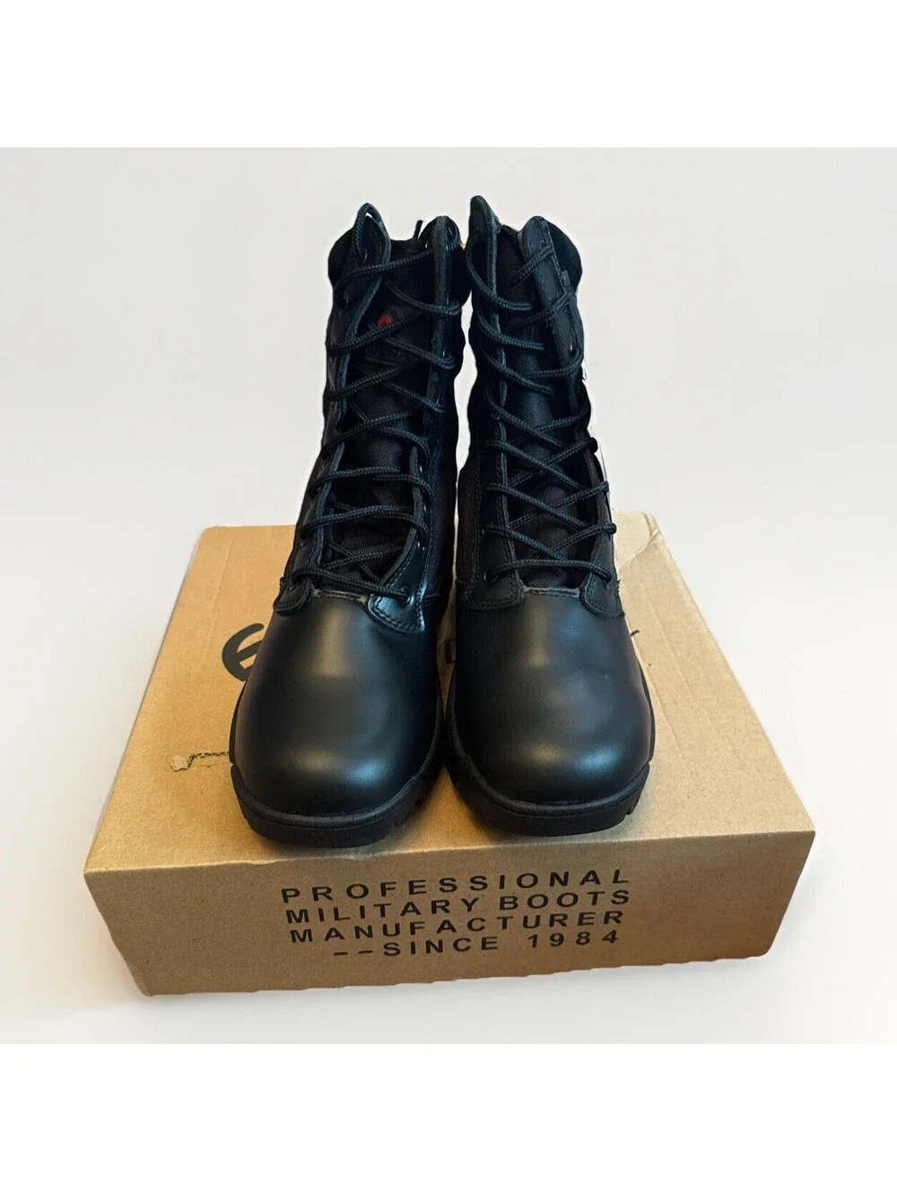New In Box Wideway Military Tactical Black Leather Combat ISO Boots Men’s 11